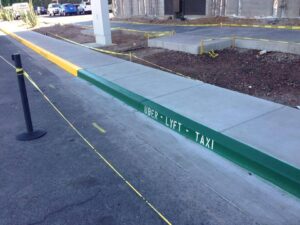 Curb segmentation failure: painted curb